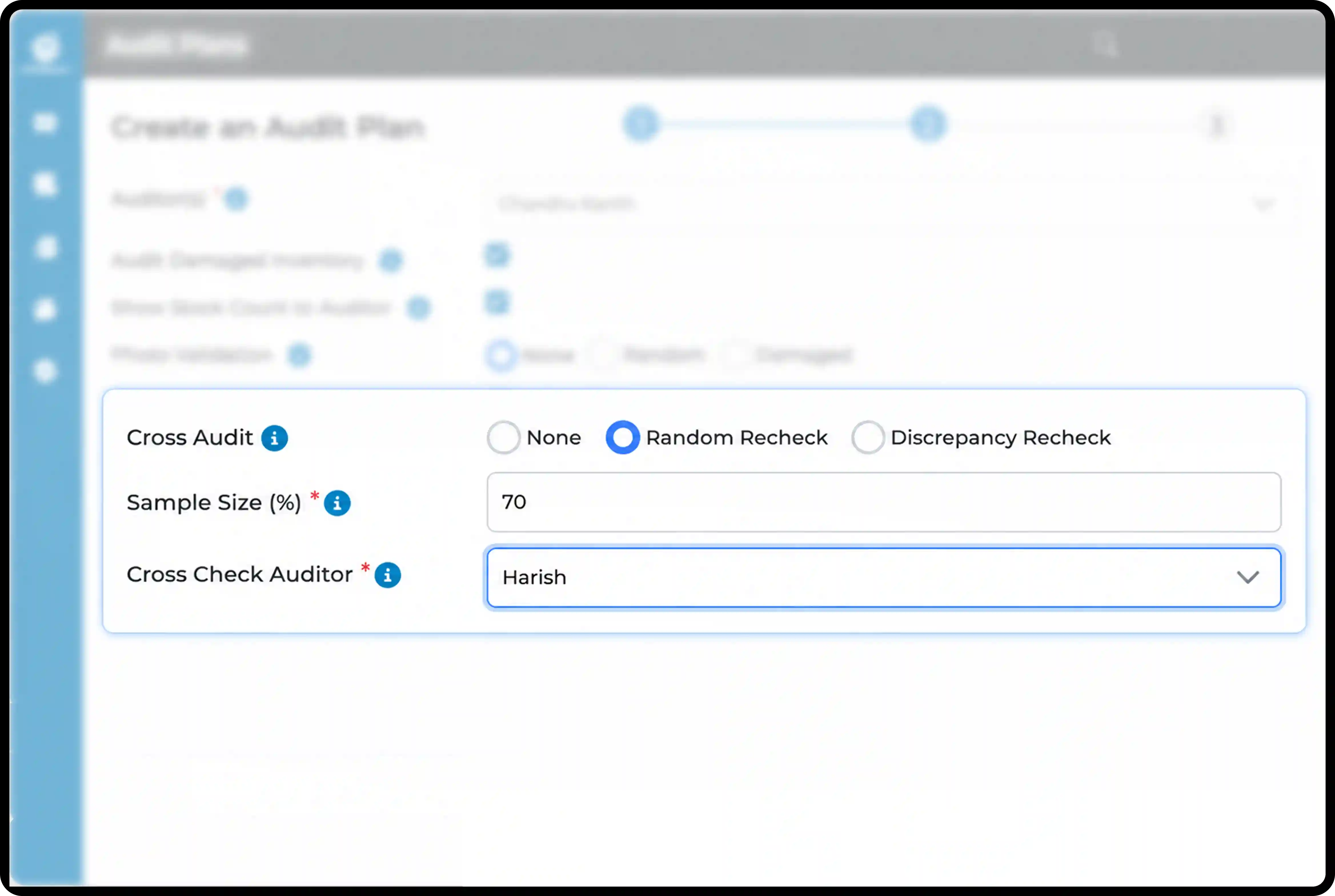 Cross Audit Verification Cross audit verification workflow with random recheck and discrepancy recheck options