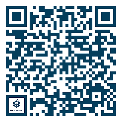 QR code to scan and install the Stockount audit app from Google Play